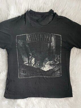 Vintage Skinny Puppy Dig It black grey t shirt thrashed distressed size L